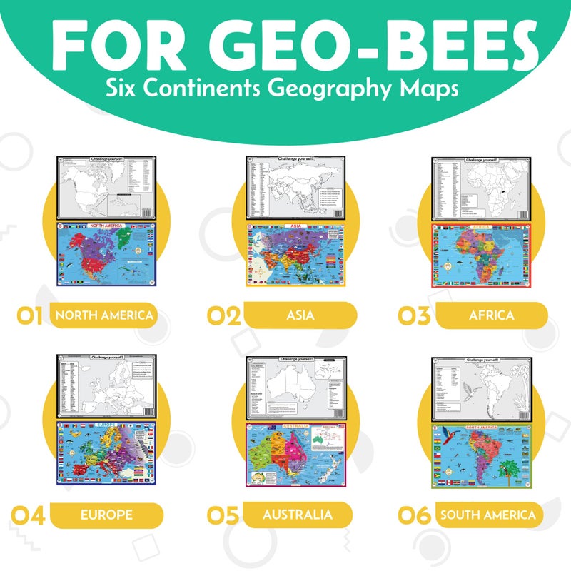 Tot Talk World Map Educational Placemat - Explore Continents, Oceans, & Countries of The World â€“ Made in USA - Blank Map on Reverse for Testing â€“ Durable, Washable, Reusable, BPA-Free, by Tot Talk, 11.5â€x17.5â€ - Image 5